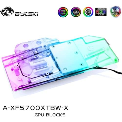 Bykski A-XF5700XTBW-X Full Coverage GPU Water Block For XFX RX 5700 XT THICC III ULTRA 8G BOOST Graphics Card Radiator Cooler