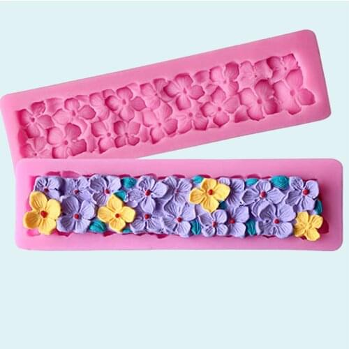 Flower Border Silicone Molds Clay Designer DIY Pottery Polymer Clay Molds For Plaster Soft Casting Mould