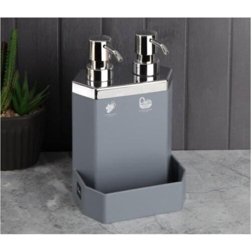 Double Liquid Soap Dispenser 600 ML Dish Sponge Holder Kitchen Accessories 5 Colors Washing Refillable Bottles Decorative Bath