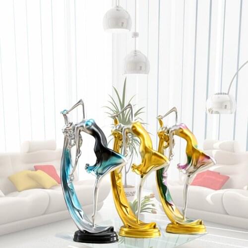 Elegant Ballet Girl Crafts Ornaments Home Decor Figurine Dancing Girl Statue Decor for Living Room Bedroom AUG889