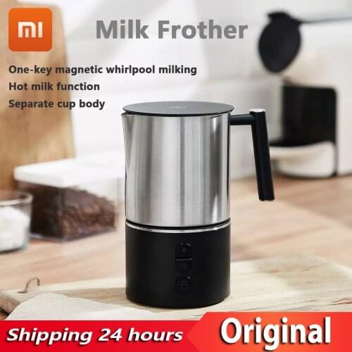 YOUPIN Electric Milk Froth Machine Bubble Coffee Stainless Steel Milk Frother 220V Hot Milk Machine For Home add Plug