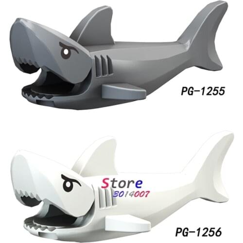 Single es Pirates of The Caribbean Great White Shark Gray Zombie building blocks models bricks toys for children kit