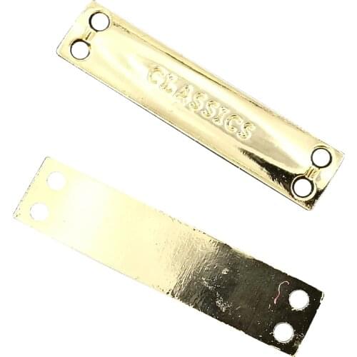 Stock Hand Made Metal Labels With Classics Logo For Bags Jeans Metal Trademarks Custom Made Name Plates Customized Clothing Tags