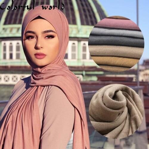 Multicolor Soft Cotton Muslim Headscarf Instant Hijab Jersey Scarf femme musulman hijabs Islamic shawls and wraps Head Scarves