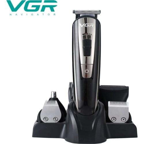 VGR Mens Professional Hair Trimmer Beard Electric Clipper Trimer Facial Cutter Hair Cutting Machine Haircut Body Groomer Kit