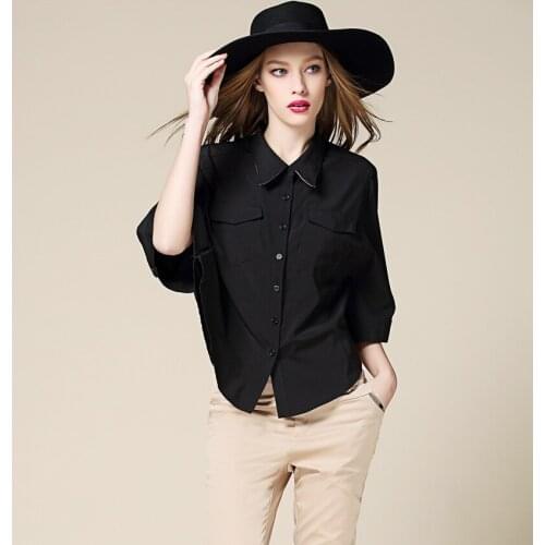 New 2018 Womens blouses & shirts batwing sleeve casual cloak plus size blusa feminina classic tops England style women clothes