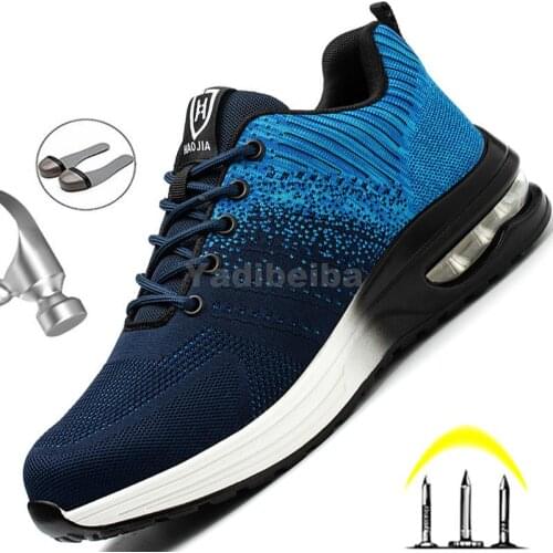 2021 New Air Cushion Safety Shoes Men Women Sneakers Steel Toe Shoes Puncture-Proof Sport Work Shoes Indestructible Safety Boots