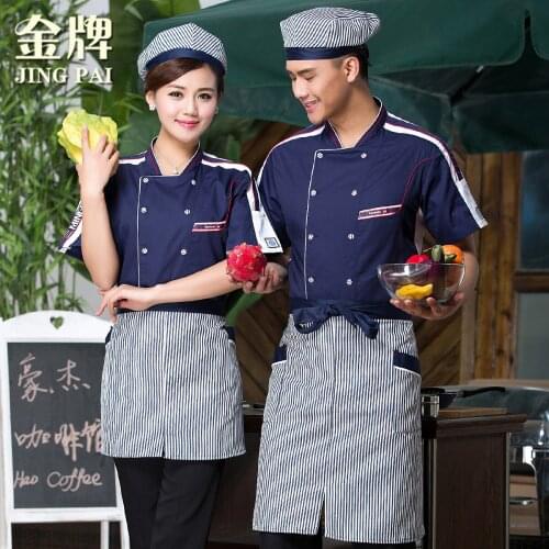 Chef Clothing Short Sleeve Summer New Hotel Western Restaurant Japan and South Korea Cooking Baked Chef Clothing Overalls B-6242