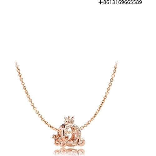 Original Reproduction 1:1ROSE Sparkling Crown Carriage Necklace