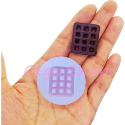 QYL503 22.0mm x 26.1mm Cookie Biscuit Silicone Mold Fake Food Fondant Cake Decoration Craft Resin Clay Art Earrings Pendant DIY