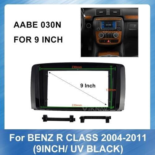 Car Radio Frame for BENZ R CLASS 2004-2011 Dumb black 9 inch Screen Dashboard Installation Trim kit Stereo Panel Player Bezel