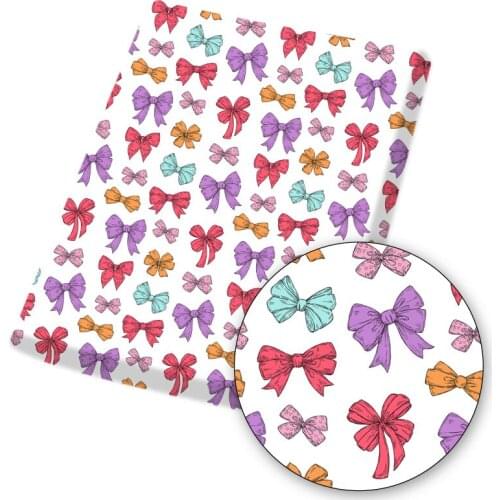 Polyester Cotton Fabric Bow Ties Print Cloth Fabrics for Making Dress Handbag DIY Mask Sewing Materials Home Textile 45*145cm/Pc