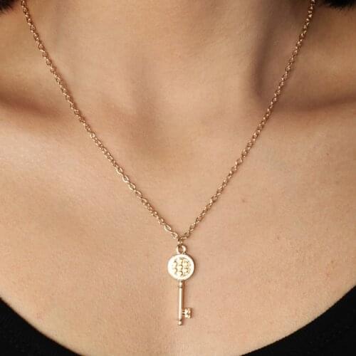 Punk Style Gold Silver Color Long Statement Cute Key Chain Necklaces & Pendants for Women Night Club Jewelry Trinket