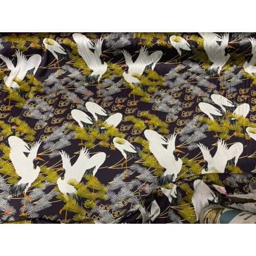 Chinese Style Vintage Silk Fabric Mulberry Silk Stretch Elegant Cheongsam Dress Silk Scarf Fabric