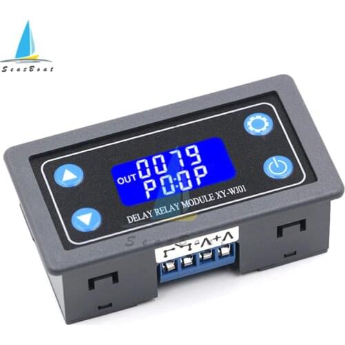 XY-WJ01 DC12V LED Digital Timer Relay Delay Switch Module Programmable Timer Relay Control Switch Timing Trigger Cycle with Case