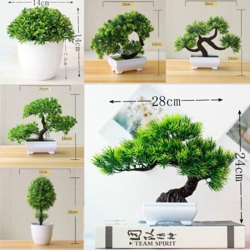 New Green Artificial Plants Bonsai Small Tree Grass Flower Potted Bonsai Halloween Wedding Christmas Party Home office decor