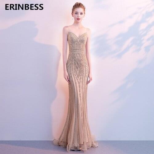 Vestido De Festa 2019 Champagne Evening Dresses Long Dress Vintage Sweetheart Mermaid Evening Dress Party Gowns Robe De Soiree