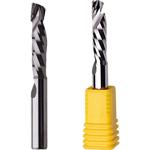 1pc Compression milling cutter woodwork UP DOWN Cut One Flute Spiral Carbide Milling Tool CNC Router Wood End Mill Cutter Bits