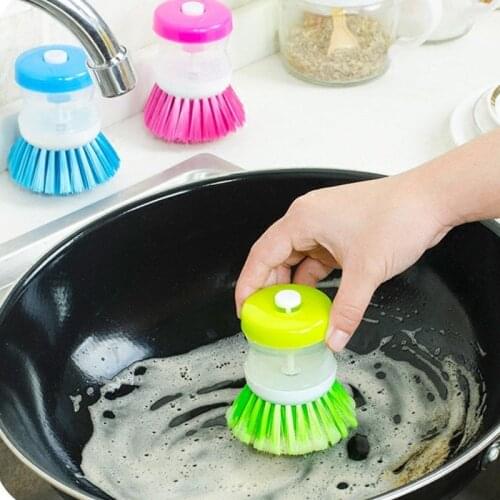 1pcs Liquid Pressure Washing Brush Pot Dish Bowl Cleaning Brushes Scrubber Hand Washing Creative Kitchen Tools