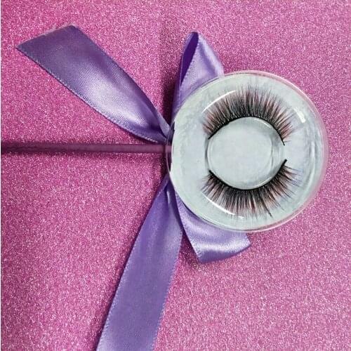10 pair Hot Style Natural Long Mink Eyelash With Colorful Lollipop Package Accept Private Label Mink Eyelash Wholesale Price