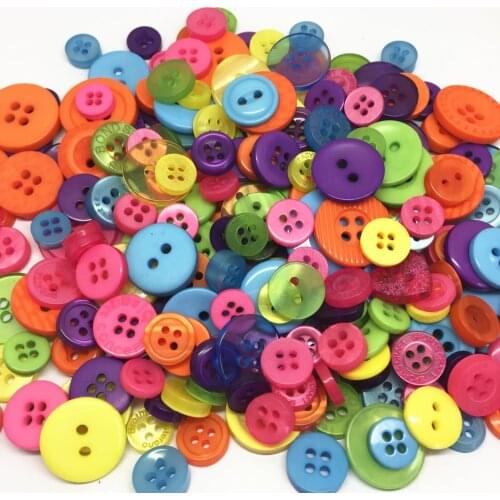 100g/pack Bright Mixed Resin Assorted Buttons Arts Crafts For Scrapbooking Sewing Crafts 9-20mm