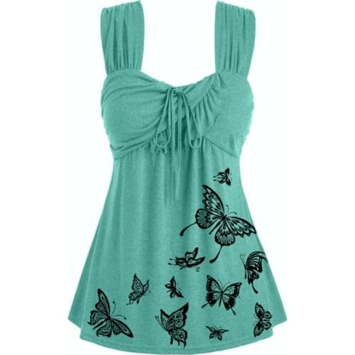 2021 New Summer Vintage Butterfly Print Tie decoration Ruffles mini Dress Women Elegant Sleeveless Party Dresses Casual Mujer