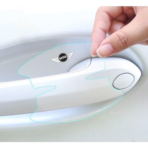 8Pcs TPU Car door handle stickers protector film For Mini Cooper Countryman clubman F54 F56 F55 F60 R60 R61 Car Stickers