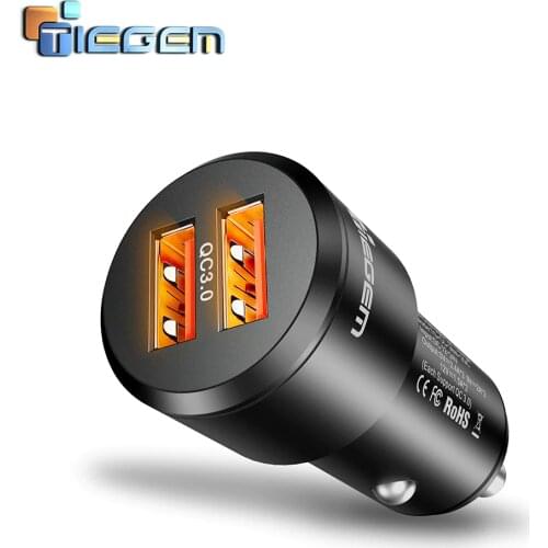 TIEGEM 36W Quick Charge 3.0 Dual USB Car Charger Universal Travel Mobile Phone Charger Adapter for iPhone Sony Samsung Xiaomi