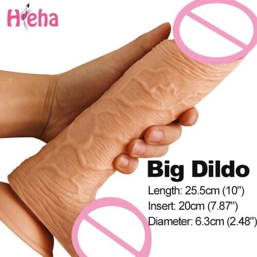 Hieha Big Realistic Dildo Sturdy Suction Cup Penis Super Thick Huge Dildo Realistic Dick Adult Women Erotic Insert Sex Products