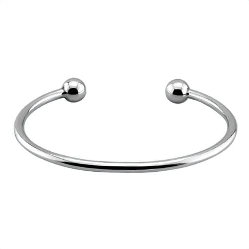 Fashion 925 Silver Open Beads Bangle Simple Bangle For Women Party Gifts