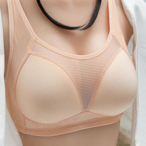 No steel ring tube top bra ladies thin cotton vest gather underwear mother middle-aged and elderly breathable large size bra