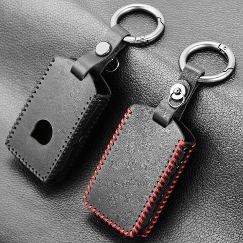 Car Key Cover Genuine Leather Galvanized Alloy For Volvo XC40 XC60 S90 XC90 V90 2017 2018 T5 T6 2015 2016 T8 car key case