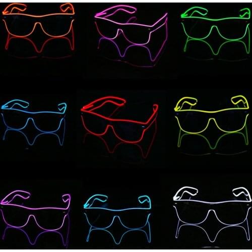 Cool Party Decorative Luminous Glasses Flashing EL Wire LED Glasses Lighting Classic Gift Bright Light Festival Party Supplies
