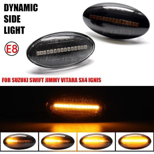 For Suzuki Swift Jimmy Vitara SX4 LED Dynamic Side Marker Lamp Turn Signal Light Flowing Water Blinker Flashing Indicator Bulb