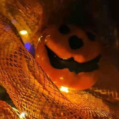 Halloween Wreath Door Ornaments Creative Halloween With LED Light Halloween Decora Best Gift Glow Decoration Scary