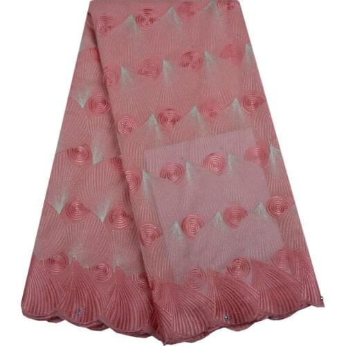 Cotton Voile Lace Swiss Lace Latest High Quality Swiss Voile Laces in Switzerland For Wedding Dress Peach Color 1246