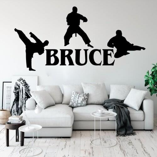 Custom Name Martial Karate Taekwondo Wall Decal Boy Room Kids Room Personalized Boxing Judo Sport Wall Sticker Bedroom Vinyl