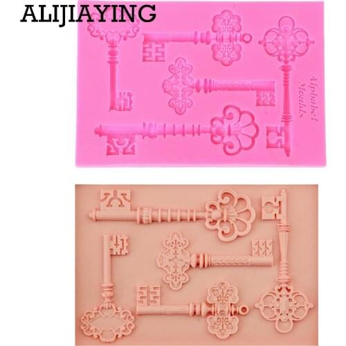 M0420 1Pcs Classical Key Silicone Mold Fondant Mould Cake Decorating Tool Chocolate, Gumpaste Mold, Sugarcraft ,Kitchen Gadget