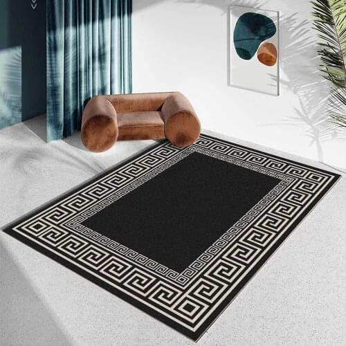 Rug For Living Room Modern Black White Geometry Rectangle Bedroom Bedside Rugs Non-slip Floor Door Mat Absorb Oil Area Carpet