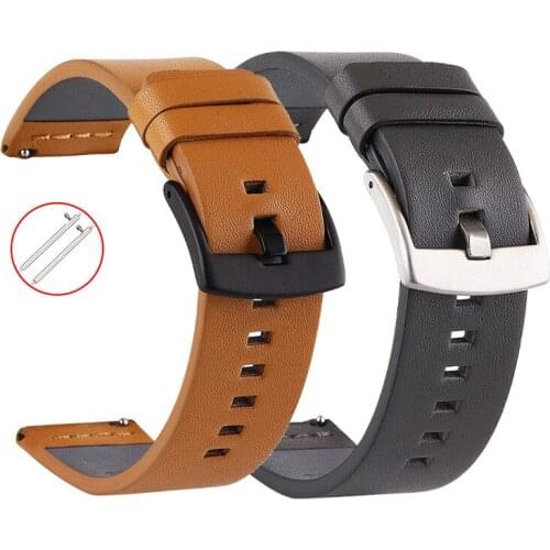 Leather Wrist Band Strap For Huami Amazfit GTS 2 / Mini Smart Watch Band Sport Bracelet For Xiaomi Amazfit Bip S/U / Pro / GTR