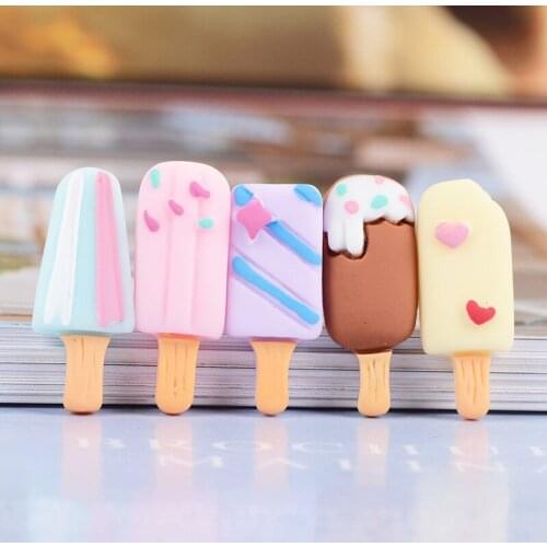 30Pcs Cute Ice Cream Resin Accessories Color Kids Food Toys DIY Craft Supplies Phone Shell Patch Arts Ornament Basteln Materials