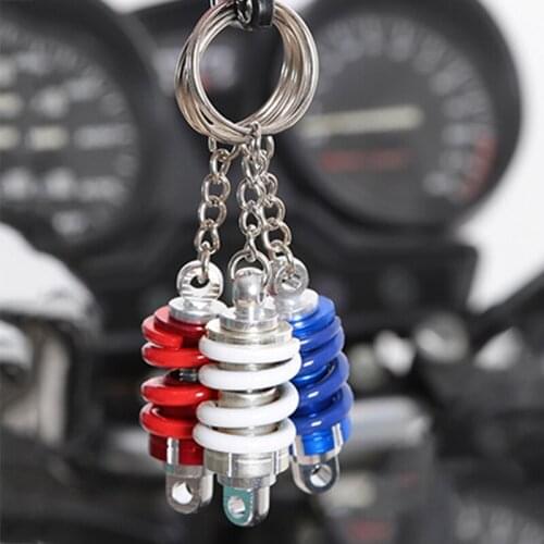 Car Motorcycle Keychain Motor Modified Shock Absorber Key Ring Car Decoration Key Chain Auto Motorbike Keyring Accessories