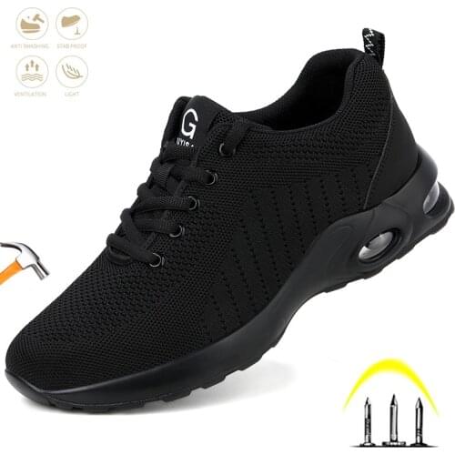 Mens Safety Shoes Steel Toe Cap Indestructible Work Boots Anti-puncture Non-slip Anti-Smashing Breathable Light Sport Sneakers
