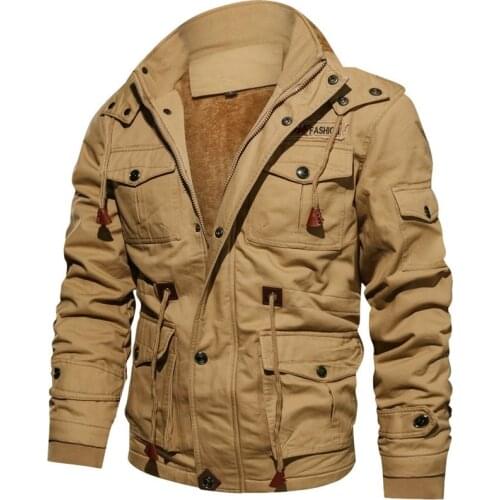 Mens Warm Hooded Jacket Plus Velvet Thick Solid Color Slim Workwear Jacket 2021 Winter New Outdoor Trendy Clothing M-5XL