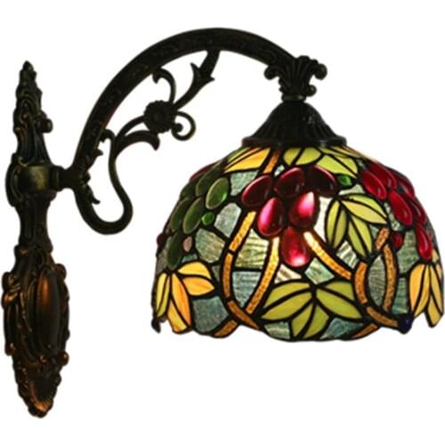 Tiffany Wall Lamp European Retro Bar Restaurant Cafe Stair Aisle Bedroom Bedside Lamp E27