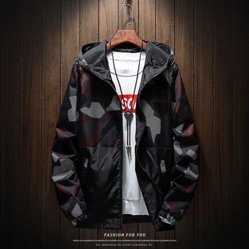 New Collectiion Mens jacket spring and autumn clothes tide handsome splicing students camouflage leisure spring coat M-5xl