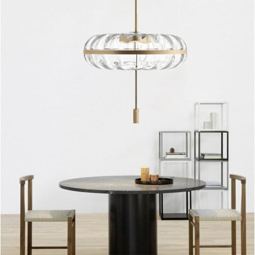 New modern water ripple glass chandelier fashion simple model house villa living room bedroom dining bar table lamp