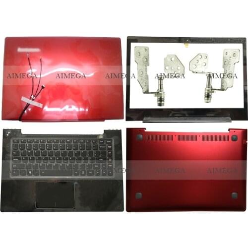 NEW Laptop LCD Back Cover/Front Bezel/Hinges/Palmrest/Bottom Case For Lenovo Ideapad U430P Red NO Touch 3CLZ9LCLV50