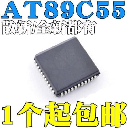 New and original AT89C55WD-24JU 24JI Micro controller PLCC44 Microcontroller IC, 8-bit microcontroller IC chips