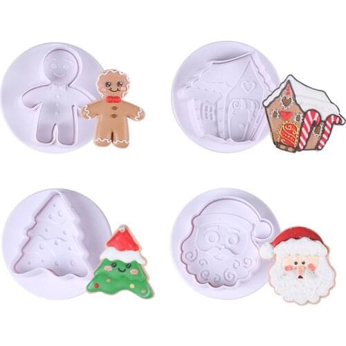 Christmas Pattern Cake Molds Plastic baking Mold Various Patterns Chocolate Mold Kitchen Device Sets Cake Cecorating Tools
